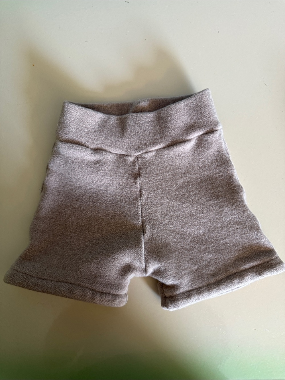 Wool blend Neutral Taupe Knit High-Waist Baby/Toddler soaker Shorts